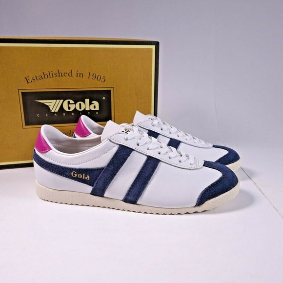 Gola Shoes - Gola Bullet Leather Sneakers CLA157 White/Navy